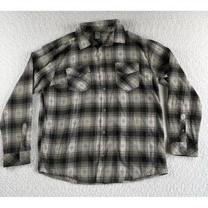 Hurley Men's Flannel Long Sleeve Button Up Shirt Size Large Pockets‎